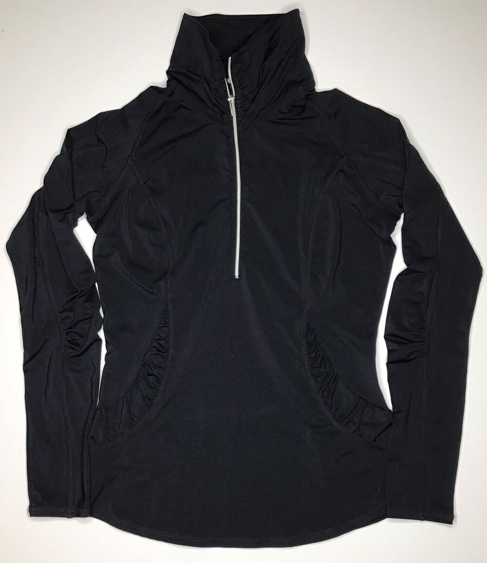 SunIce Women's Size S Black Rushed Long Sleeve Quarter Zip Jacket